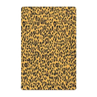 Imagem de STAYTOP Lençol de berço moderno com estampa de leopardo para meninos e meninas, lençol com elástico para berço padrão e colchão infantil, de microfibra supermacia, 99 x 68 x 12 cm