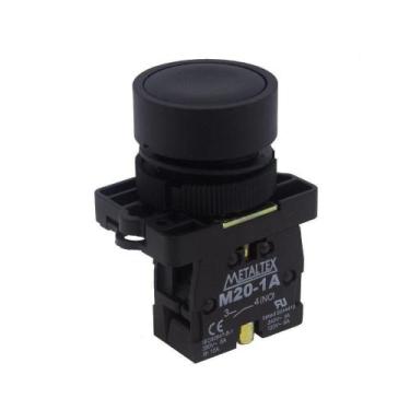 Imagem de botão pulsador faceado 22mm 1na p20afr-b-1a metaltex