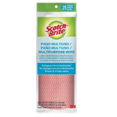 Imagem de Pano Multiuso Rosa SCOTCH Brite Rolo com 25 Unidades