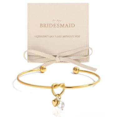 Imagem de enasal 1/3/4/6/8 peças de presentes de dama de honra para mulheres, banhado a ouro 18 K, joia Maid of Honor, Medium, Sem Pedra Preciosa