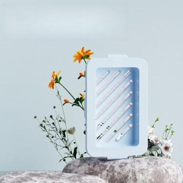 Imagem de Caixa de sabão de plástico bolha, suporte de barra de sabão de lavanderia de malha altamente elástica, saboneteira com bandeja coletora, para chuveiro, cozinha, banheiro (azul)