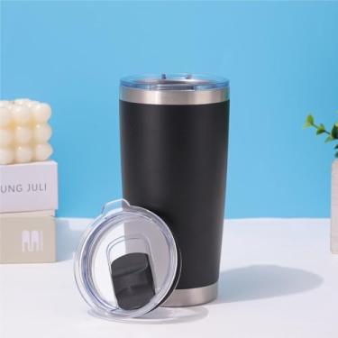 Imagem de CWPJUNDGP Caneca de carro de aço inoxidável de 590 ml, caneca de carro de camada dupla, isolamento térmico, isolamento térmico, copo mestre de gelo, grande capacidade