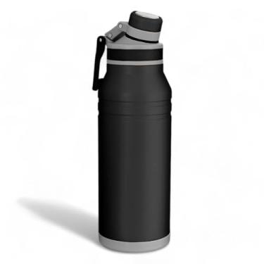 Imagem de Garrafa Térmica em Aço Inox 1,2L com Alça e Bico – Preta – Garrafa para Água, Academia, Trabalho e Atividades ao Ar Livre