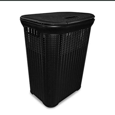 Imagem de 123 organizei, Cesto De Roupas Multiuso Organizador C Tampa Preto 50 Litros