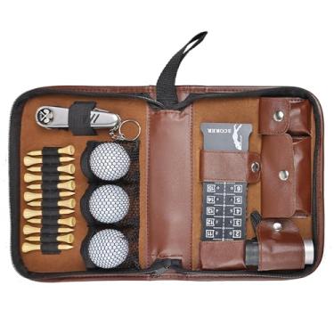 Imagem de Bolsa de Transporte Ferramentas Kit Golfe Pochete Multifuncional PU para Acessórios com Conjunto RangeFinder Canivete Es