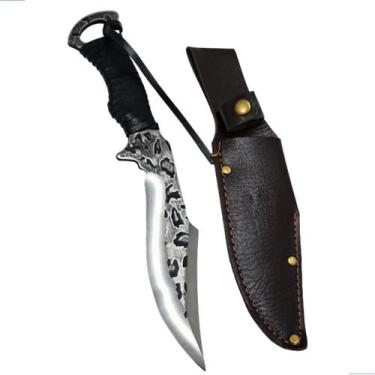 Imagem de Faca Cutelo Fulltang Aço Manganês Chef, Japonês Bainha em Couro SLKAF6