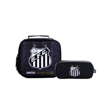 Imagem de Kit Escolar Time Santos Lancheira Térmica + Estojo Duplo - Xeryus