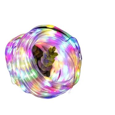 Imagem de Cordão de Luz LED USB 10m ou 20m com 100 ou 200 LEDs – 8 Funções, Fio Transparente, Luz Quente ou Colorida para Natal e Decoração(20 Metros - RGB,1 UNIDADES)