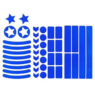 Imagem de 42 unidades de Faixas Aviso Reflexivas Adesivos Visibilidade Noturna para Capacete MTB Carro Motocicleta Carrinhos Bebê Cadeiras Rodas