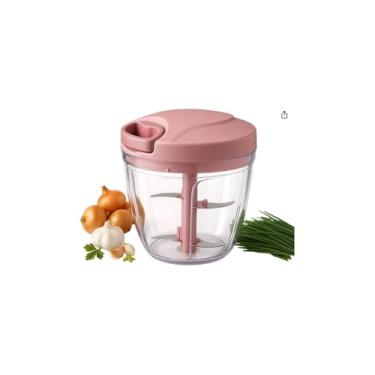 Imagem de Magic Mixer Processador de Alimentos Manual 3 em 1, Rosa, 900ml, 5 Lâminas em Aço Inox, Batedor e Triturador, 13x15cm, Sem Energia Elétrica