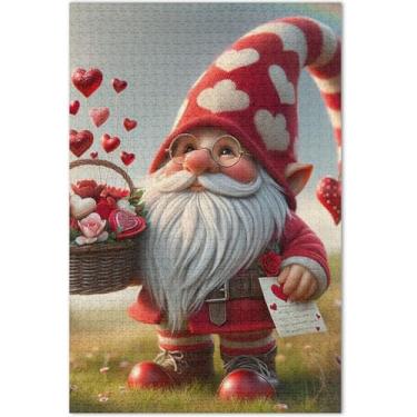 Imagem de Quebra-cabeça de gnomo para o dia dos namorados, 1000 peças, decoração de casa, arte exclusiva, para adultos, divertido, bobo