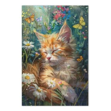 Imagem de Quebra-cabeças de gato fofos para adultos com letras nas costas 1000 peças