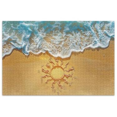 Imagem de Ensolarado Praia Sol Adultos Quebra-cabeça 1000 peças Engraçado Cool Puzzles para Adultos Arte de Flores