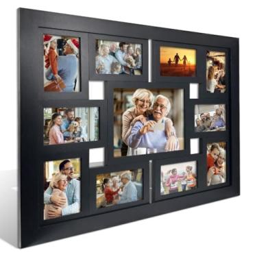 Imagem de Painel Quadro Multifotos Grande Com Vidro Parede 11 Fotos| Quadro Multifotos Grande | Centro de Lembranças na Parede(PRETO)