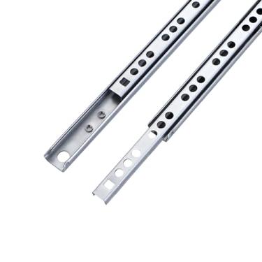 Imagem de Corredores de gaveta de metal 246 mm - ranhura de 17 mm, corredores de trilho de gaveta, extensão parcial, extensão de rolo, rolamento de esferas para móveis, gavetas, profundidade (pacote com 2)