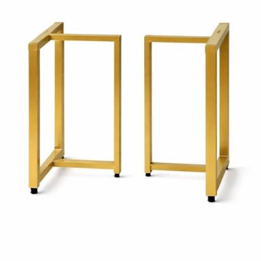 Imagem de Kit 2 Pés De Mesa Modelo T 70x50 Para Mesa De Home Office Estação De Trabalho Escrivaninha Sala De Jantar Escritótio Consultório Metalon Reforçado Dourado Automotivo