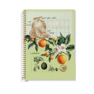 Imagem de Caderno Colegial Botanical - 10 Matérias, 160 Folhas - 17,7 cm x 24 cm Botanica Natureza Flores Caderno Capa Dura (Cítrico)
