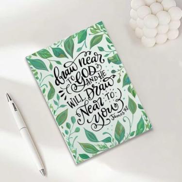 Imagem de Caderno da Bíblia com folhas, presentes cristãos para mulheres, caderno A5 para anotações, caderno de diário cristão de 21 x 14,7 cm, versículo bíblico, planejador de oração das escrituras, presentes