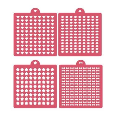Imagem de Pacote com 4 estênceis reutilizáveis de glacê de glacê real, estêncil, estêncil, padaria, estêncil, para bolo de biscoito e cupcake, conjunto de moldes reutilizáveis de glitter e joias artesanais (Dia