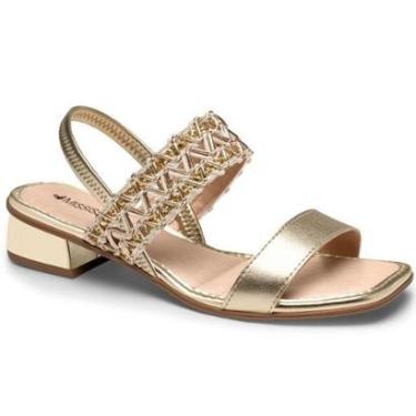 Imagem de Sandália Mississipi Salto Baixo J1001 Feminino Dourado-Feminino