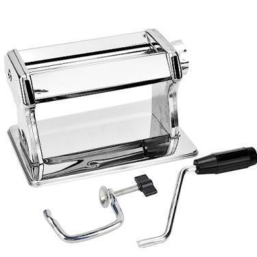 Imagem de LiebeWH Máquina de Prensa de Argila de Polímero, Rolo de Massa Manual de Aço Inoxidável Com 6 Opções de Espessura para Cerâmica, Fabricação de Joias e Artesanato de Macarrão