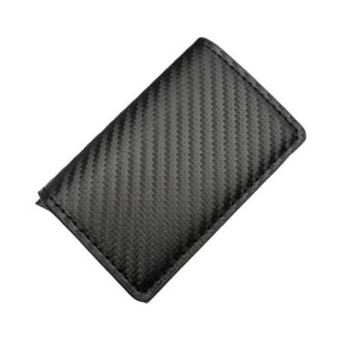 Imagem de Carteira Metálica Minimalista Unissex Com Bloqueio RFID, Suporte Autom