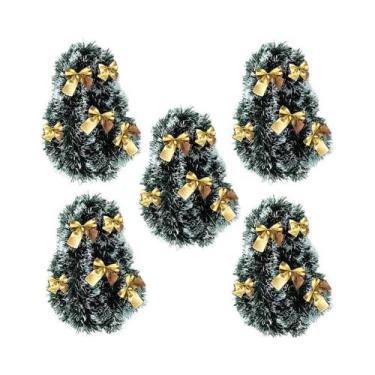 Imagem de Guirlanda De Natal Vermelha Com Fitas De Natal 5 Pacotes 32,5 Pés Tota