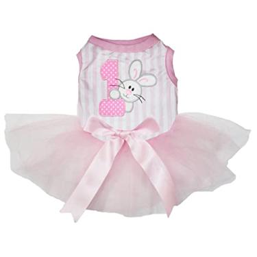 Imagem de Petitebella 1st Bunny Puppy Vestido para cachorro (listras/rosa, GGG)