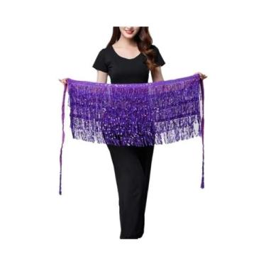 Imagem de Saia De Dança Do Ventre Feminina Brilhante Com Cinto De Corrente Para 