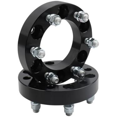 Imagem de IRONTEK Espaçadores de roda 6 x 5,5 compatíveis com Chevy Silverado 1500 99-22/Express1500/K1500/K2500/Tahoe, para GMC Sierra 1500/Yukon/Savana, passo de rosca forjado de 3.2 cm M14x1.5 furo do cubo