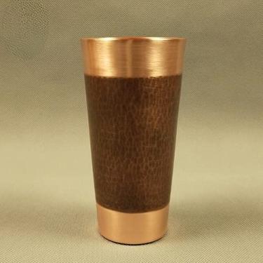 Imagem de Copo de cobre espesso feito à mão puro copo de bebida de cerveja com ponta de martelo copo de água, copo de cobre puro, copo de bebida fria