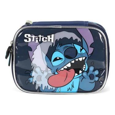 Imagem de Estojo Box Escolar Stitch Juvenil Disney Classics Luxcel Azul