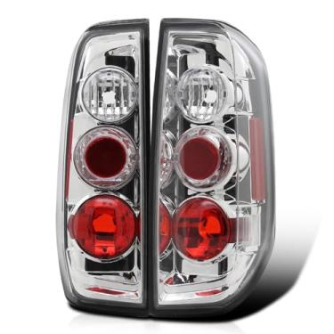 Imagem de SPEC-D TUNING Luzes traseiras de lente transparente cromadas compatíveis com Nissan Frontier 2005-2014, Suzuki Equator 2009-2012, conjunto de par esquerdo + direito
