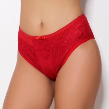 Imagem de Calçola de Lycra e Renda Vanuza Cor:RubiTamanho:P - Ternura Íntima, Ru