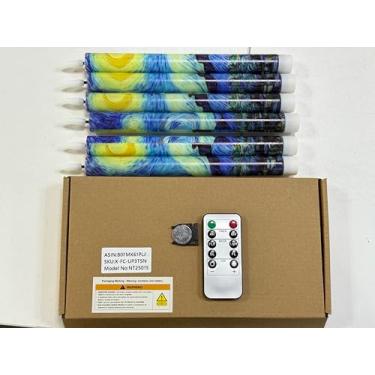Imagem de XINAOBAOLUO 6 velas cônicas sem chama com controle remoto de 10 teclas, castiçais de LED operados por bateria, velas falsas realistas para decoração de Natal e Halloween