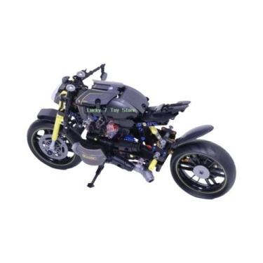 Imagem de Blocos De Montar De Motocicleta Clássica Modelo Duke Harleys Racer Bri