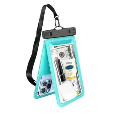 Imagem de TIOYW Bolsa seca para natação, tela sensível ao toque, piscina, caiaque, PVC, acampamento, flutuante, impermeável, bolsa para celular, Verde, One Size