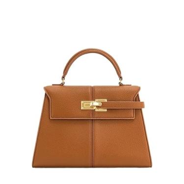 Imagem de TPUOTI Bolsa feminina Elise Designer Fashion 2025 nova bolsa borgonha grande bolsa transversal quadrada bolsa feminina de alta qualidade, Marrom, One Size