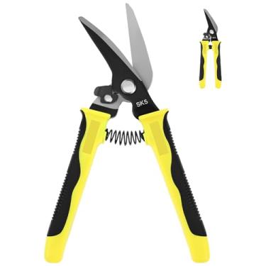 Imagem de Cortadores de estanho multifuncionais, cortador de metal resistente de 20 cm com lâmina de aço de alto carbono e alças confortáveis, tesouras profissionais de corte de metal para chapa metálica