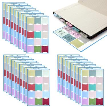 Imagem de 30 folhas/450 peças de abas adesivas de índice, abas adesivas multicoloridas em branco para cadernos, agenda mensal, adesivos autoadesivos para classificação de rotulagem, agendas, cadernos
