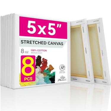 Imagem de PHOENIX Pintura artística em tela esticada de algodão branco - 12,7 x 12,7 cm / pacote com 8 - perfil de 1,5 cm com primer triplo para tintas a óleo e acrílicas