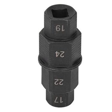 Imagem de Fesjoy Ferramenta de Roda do Eixo Dianteiro, Ferramenta de Eixo Hexagonal 17 Mm 19 Mm 22 24 para Motocicleta, Chave para Motocicletas, Aço Cromo Molibdênio Forte (Preta)