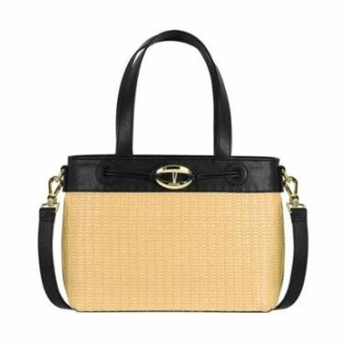 Imagem de Bolsa Vizzano Feminina Tote Tressê Preto Alça Dupla 10097.1 preto/ palha-Feminino