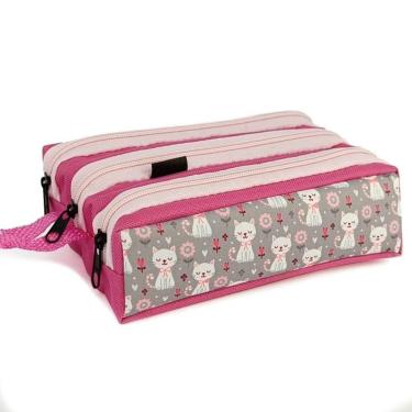 Imagem de Estojo Escolar Infantil 3 Divisórias Colorido Organizador Bolsinha de Lápis Menina Menino-Masculino