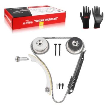 Imagem de YA-MAYPAY Kit de corrente EnhineTiming com engrenagens de válvula variáveis compatível com Buick Regal 2.0L/2.4L 2009-2015 - Serve para Chevrolet Malibu e Lacrosse - Conjunto de guia tensor de