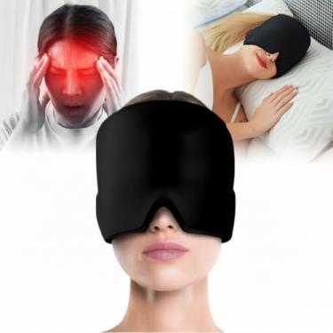 Imagem de Máscara Touca de Gel Compressiva para Enxaqueca, Dor de Cabeça e Sinusite | Terapia Frio e Calor 360° | Ajustável, Bloqueia a Luz | Alívio Rápido e Conforto Total