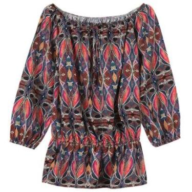 Imagem de Bata Juvenil Look Jeans Ciganinha Estampada - UNICA - 6-Feminino