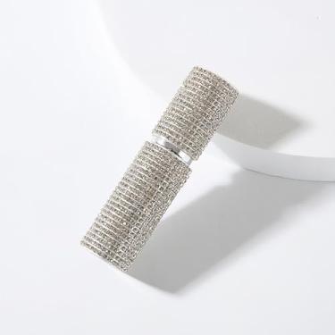 Imagem de 1 pacote com atomizador de perfume de strass de 5 ml, mini frasco de spray de cristal de luxo recarregável com bomba de pressão, recipiente de fragrância de viagem à prova de vazamento para bolsa de