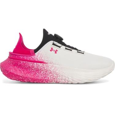 Imagem de Under Armour Tênis de corrida unissex SlipSpeed Mega Fade – Cabedal respirável, (110) Summit Branco/Fúcsia sombreada/fúcsia sombreada, 6 Women/4.5 Men