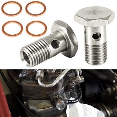Imagem de JIAD Kit de parafuso e arruela de combustível Banjo Atualização de fluxo ultra alto compatível com Ford Powerstroke 6.0L e 6.4L Apto para Powerstroke F250, F350, 450, F550